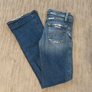 Hudson boot cut distressed jeans, size 28